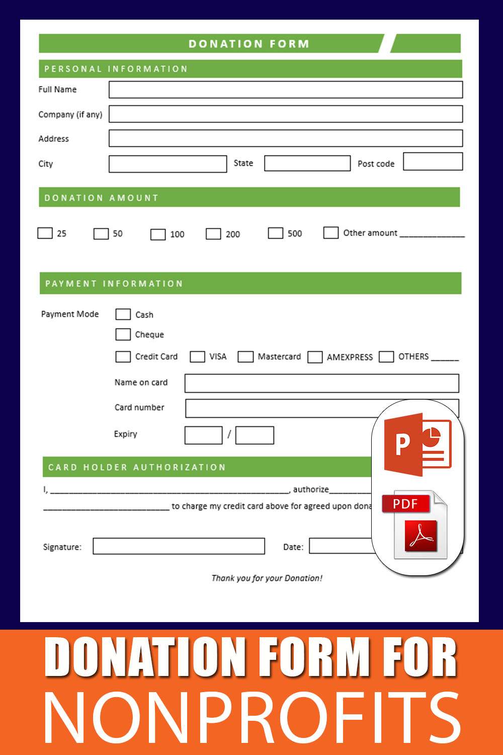 Fundraising Donation Form Template 